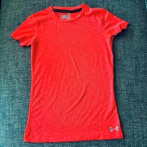 Armour Neon Orange HeatGear Compression T-Shirt 🔥 Sz Small Activewear